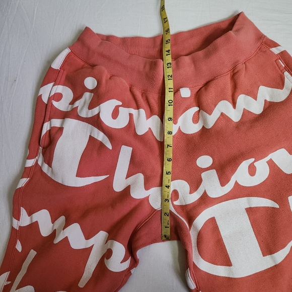 Champion men's reverse weave script logo spellout sweatpants joggers coral sz L - Picture 13 of 15